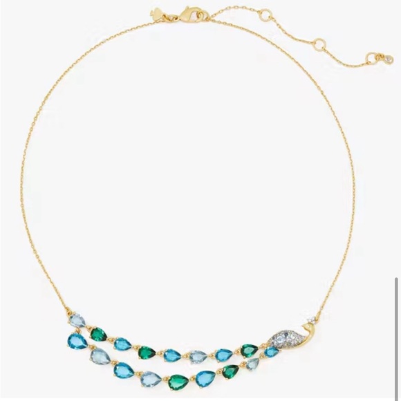 Kate Spade Perfect Plume Peacock Necklace, Blue Multi NWT - Picture 4 of 5